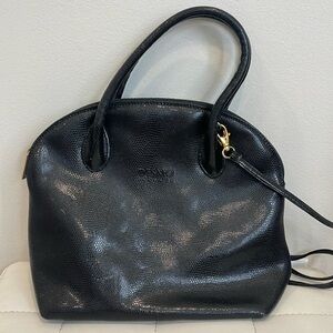 Vintage Desmo Black Pebble Leather Purse with detachable strap